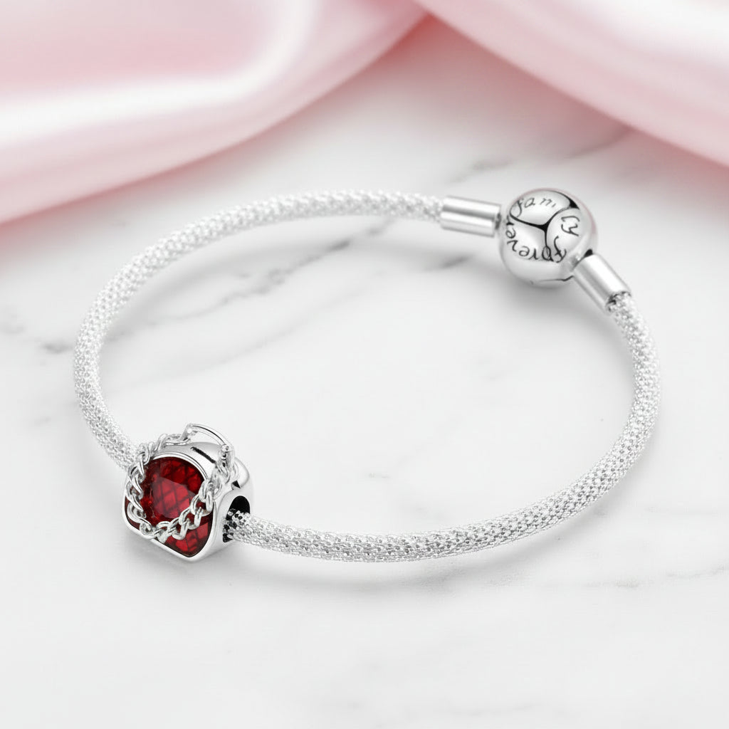 Red Hand Bag Charm-Black Diamonds New York