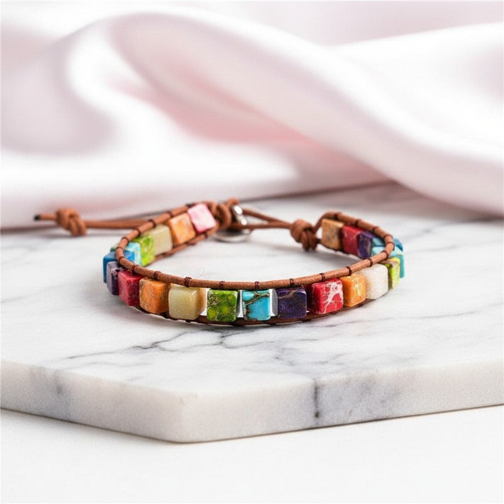 Regalite and Mixed Chakra Stone Bohemian Bracelet-Black Diamonds New York