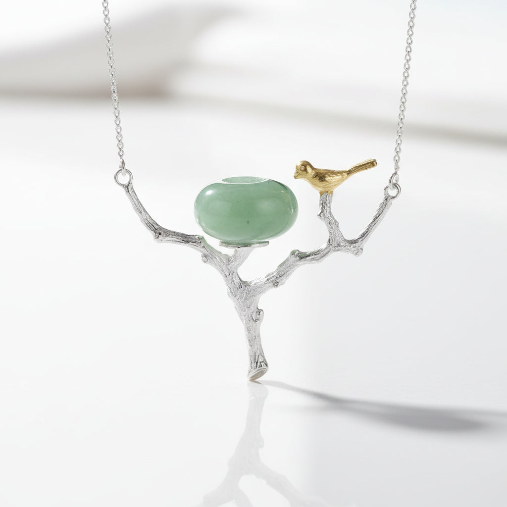 Retray Bird Necklace with Aventurine-Black Diamonds New York