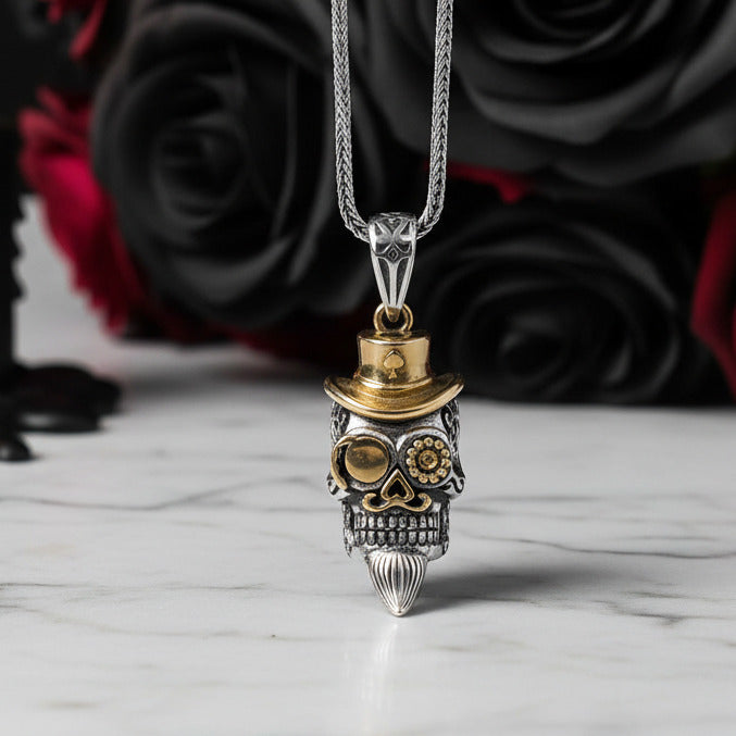 Retro Option Punk Skull Hip-Hop Pendant-Black Diamonds New York
