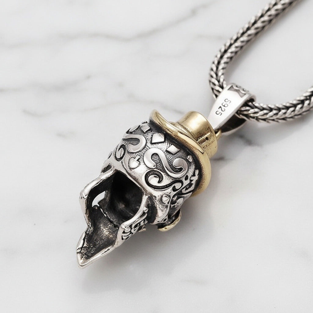 Retro Option Punk Skull Hip-Hop Pendant-Black Diamonds New York
