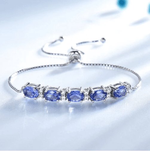 Romantic Aquamarine Oval Cut Bracelet - Black Diamonds New York