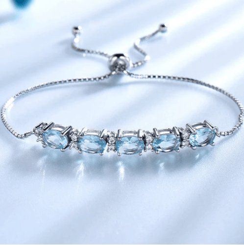 Romantic Azure Oval Cut Bracelet-Black Diamonds New York