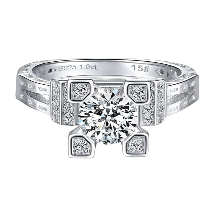 Romantic Eiffel Tower Moissanite Engagement Ring from Black Diamonds