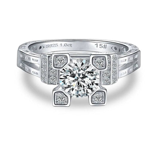 Romantic Eiffel Tower Diamond Engagement Ring-Black Diamonds New York