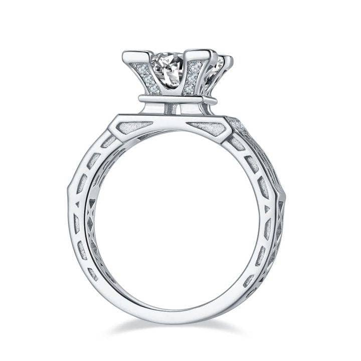Romantic Eiffel Tower Moissanite Engagement Ring - Black Diamonds New York