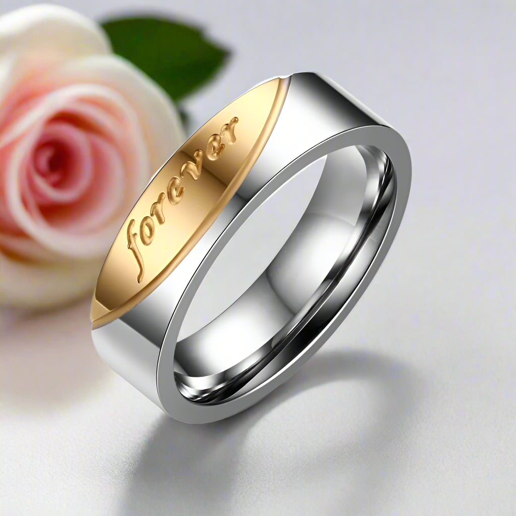 Romantic Two Tone Couple Wedding Band with Diamond-Black Diamonds New York