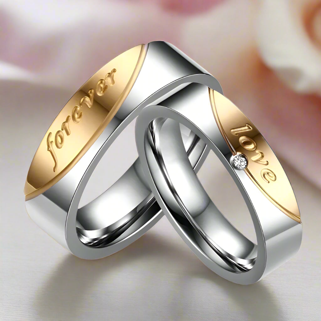 Romantic Two Tone Couple Wedding Band with Diamond-Black Diamonds New York