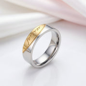Romantic Two Tone Couple Wedding Band with Diamond Option-Black Diamonds New York