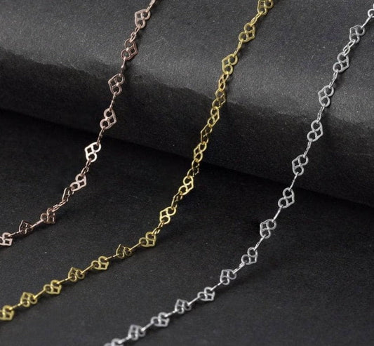 Romantic Love Heart Design Chain Necklace-Black Diamonds New York