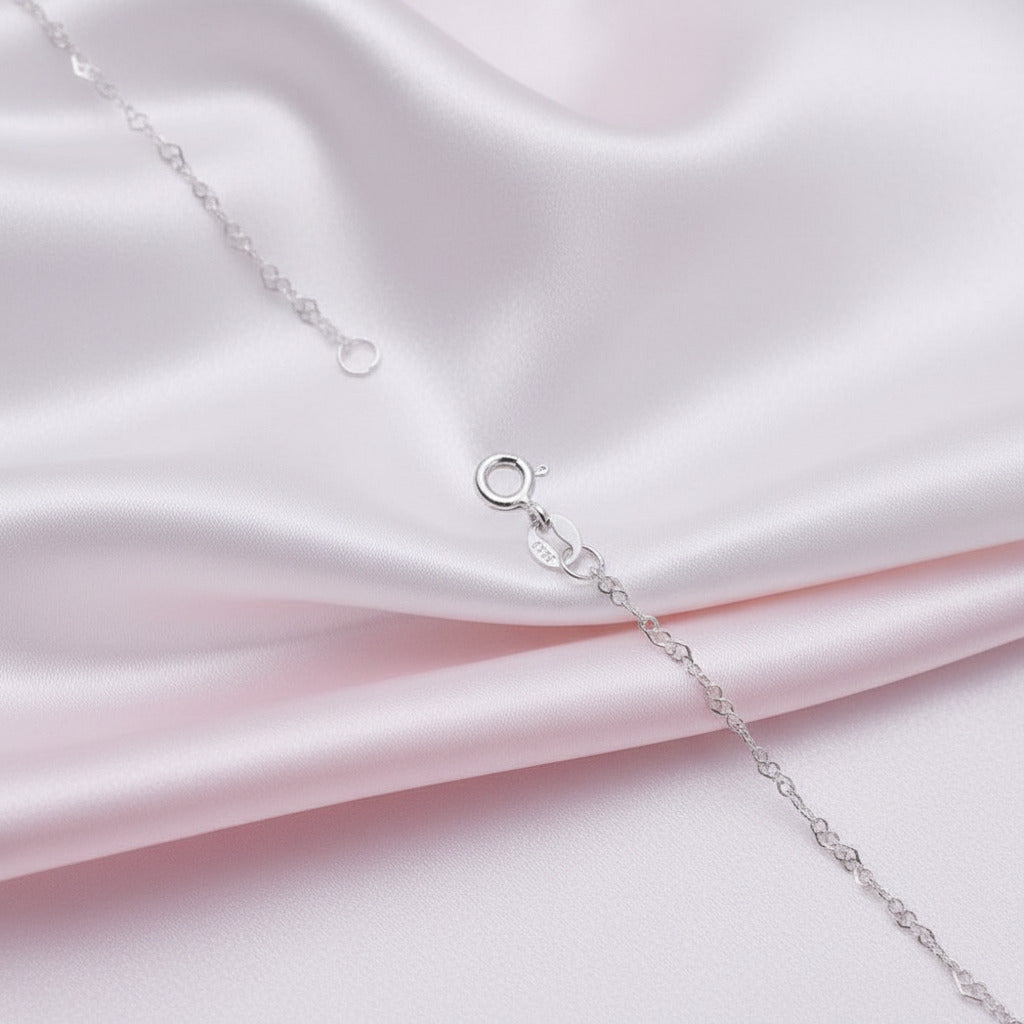 Romantic Love Heart Design Chain Necklace-Black Diamonds New York