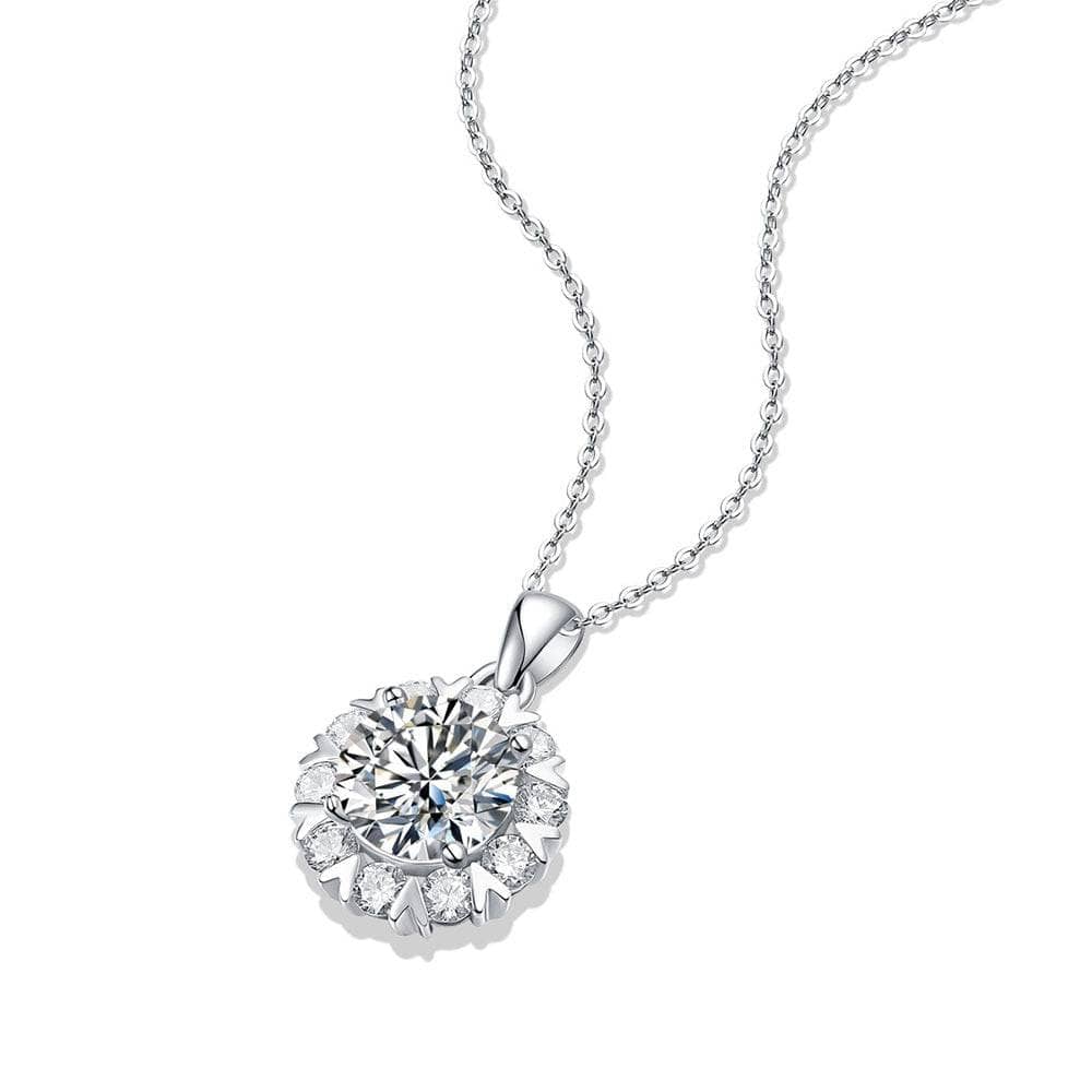 Romantic Snowflake 5ct Moissanite Necklace-Black Diamonds New York