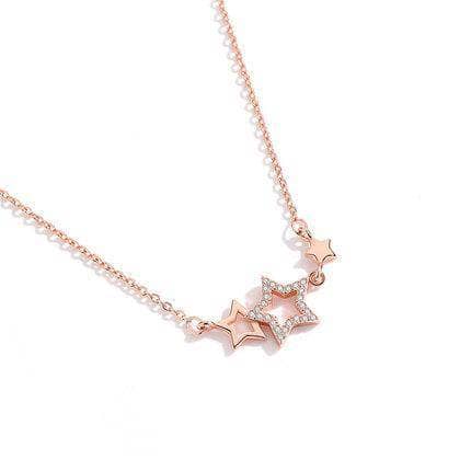 Romantic Three Stars Nestled EVN™ Diamond Necklace-Black Diamonds New York