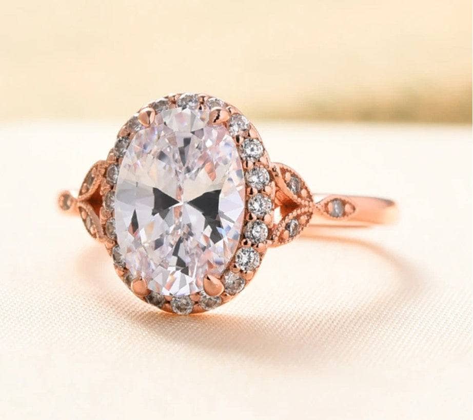 Rose Gold 2.0 Carat Oval Cut Engagement Ring - Black Diamonds New York