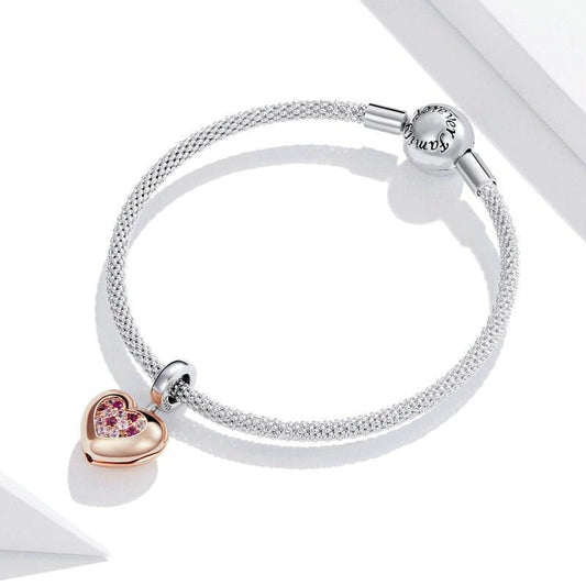 Rose Gold Heart with EVN Stone Charms-Black Diamonds New York