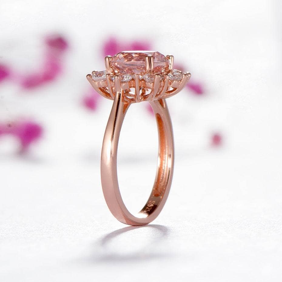 Rose Gold Morganite Gemstone Jewelry Set-Black Diamonds New York