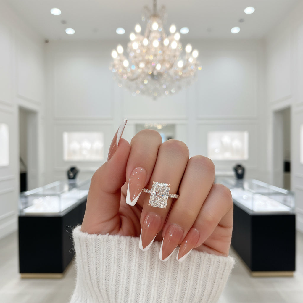 Rose Gold Radiant Cut Diamond Engagement Ring-Black Diamonds New York