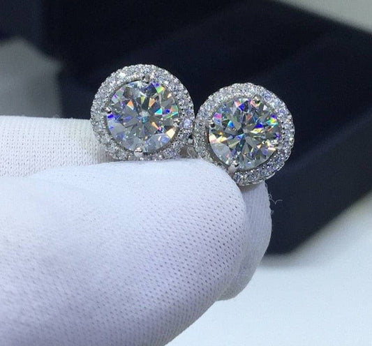 Round Brilliant Cut Diamond Stud Earrings-Black Diamonds New York