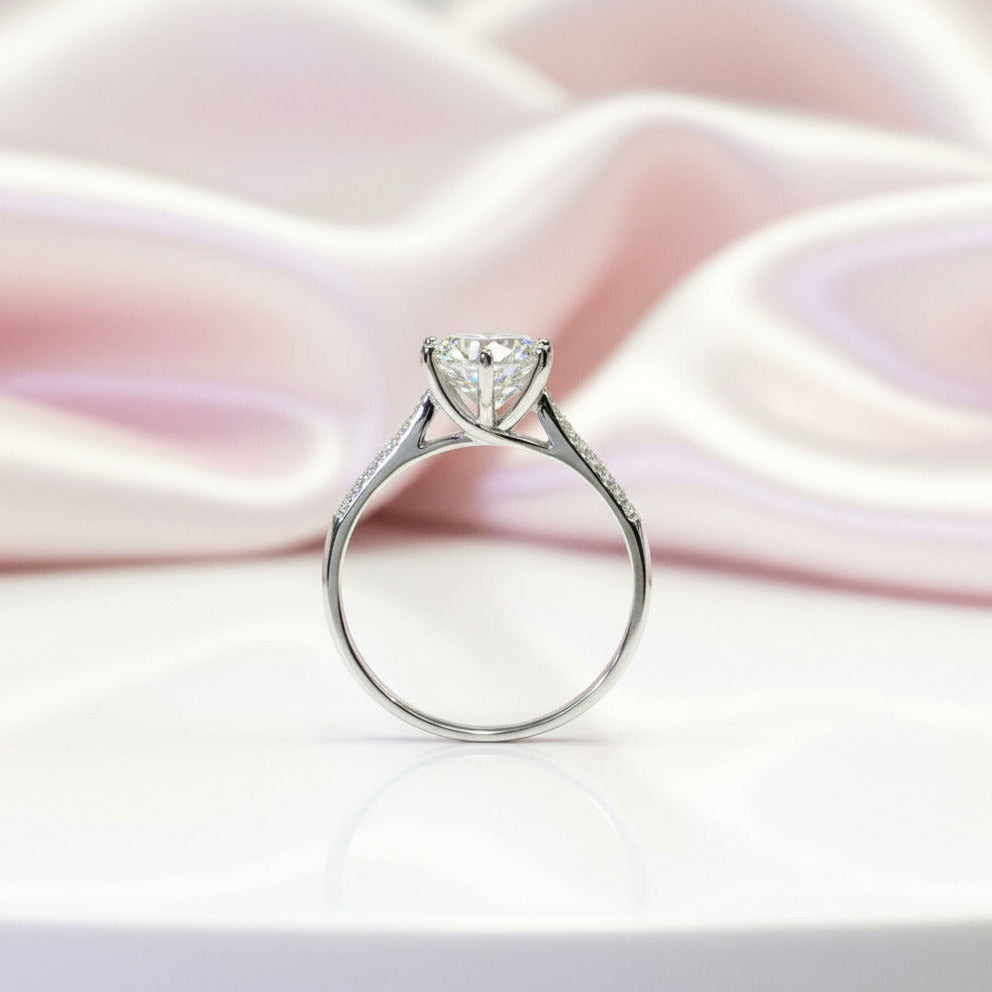 Round Cut 1-2 Carat Diamond Engagement Ring-Black Diamonds New York