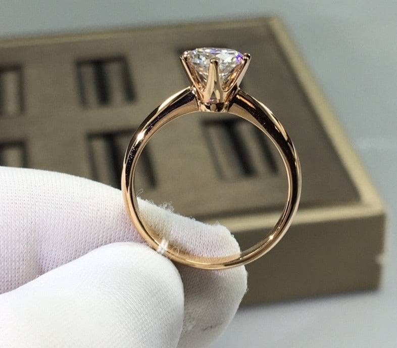 Round Cut 1-3ct Moissanite Engagement Ring-Black Diamonds New York