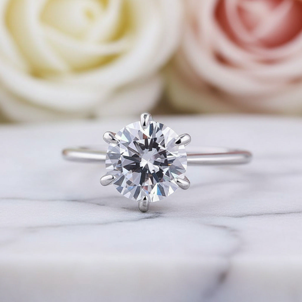 Round Cut 2ct Engagement and Wedding Ring Set-Black Diamonds New York