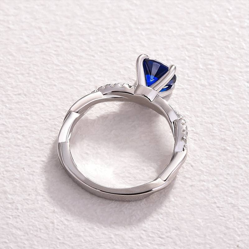 Round Cut Blue Sona Simulated Diamond Twist Engagement Ring-Black Diamonds New York