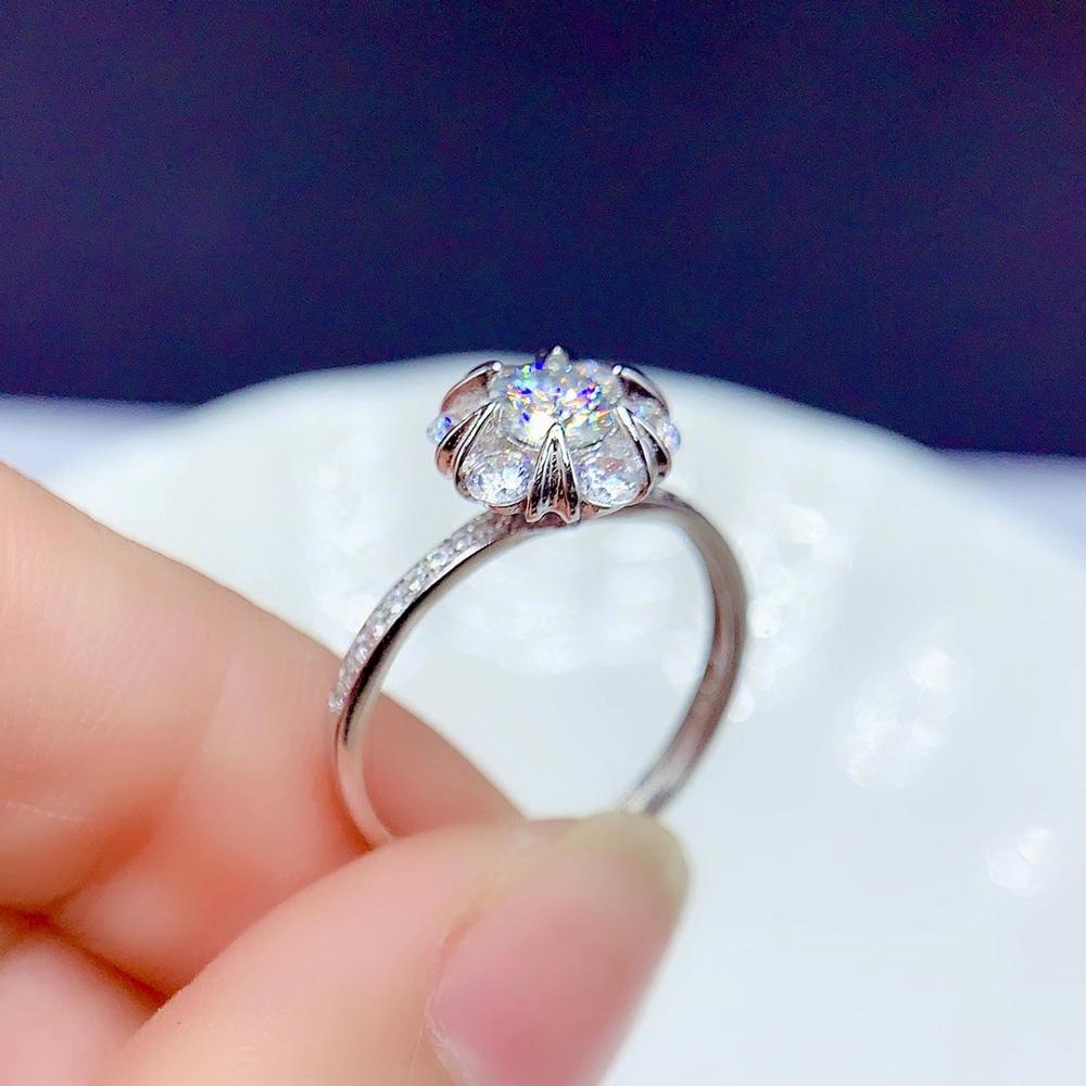 Round Cut Crackling Moissanite White Gold Engagement Ring-Black Diamonds New York