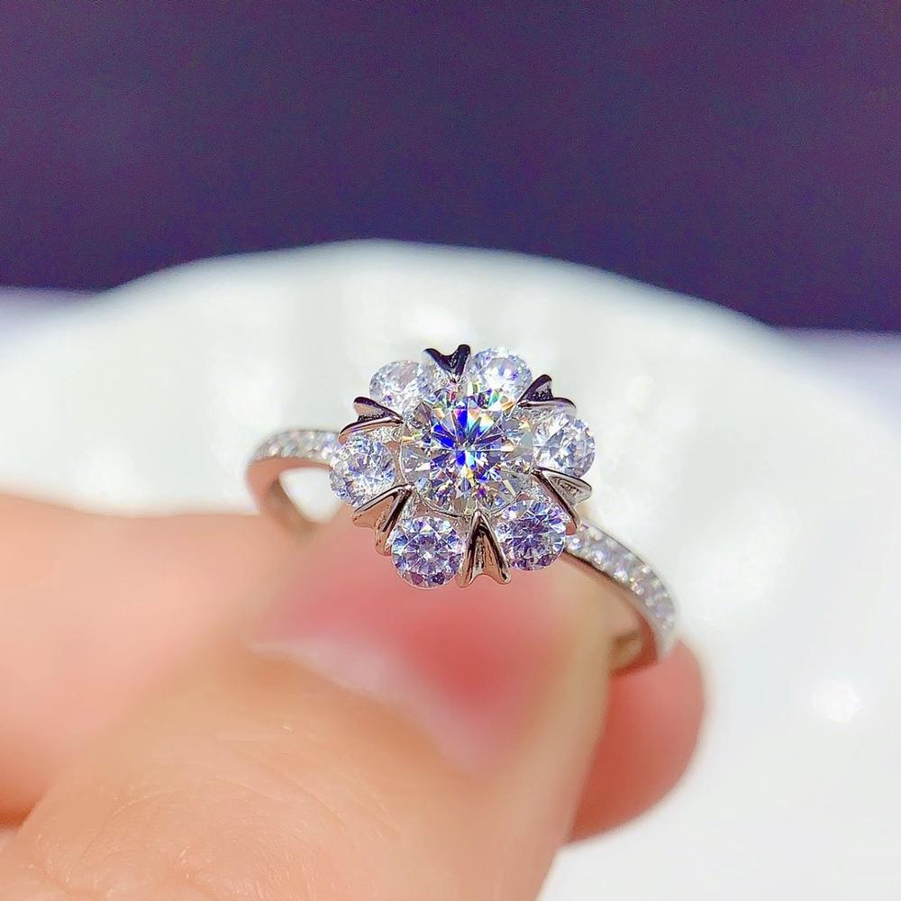Round Cut Crackling Diamond White Gold Engagement Ring-Black Diamonds New York