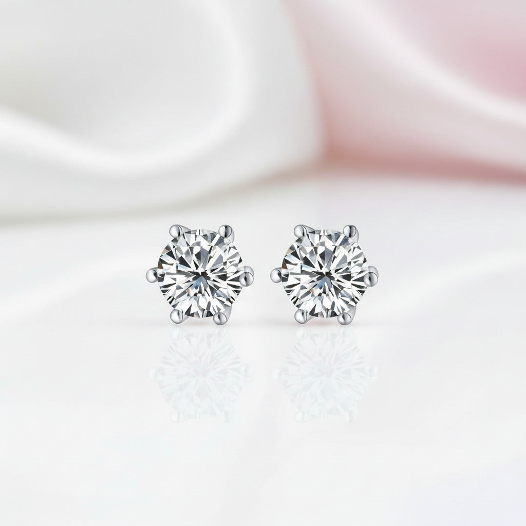 Round Cut Sapphire Women's Stud Earrings-Black Diamonds New York