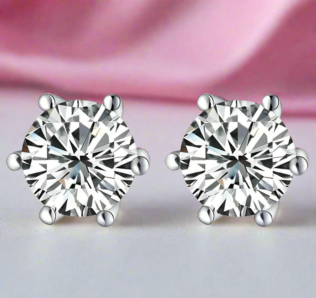 Round Cut Created Sapphire Women's Stud Earrings-Black Diamonds New York