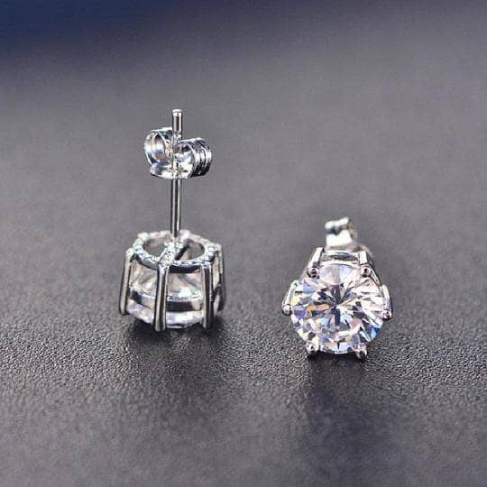 Round Cut Created Sapphire Women's Stud Earrings-Black Diamonds New York