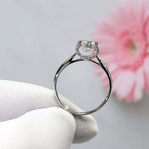 Round Cut D Color Moissanite Swallowtail Cow Head Engagement Ring - Black Diamonds New York