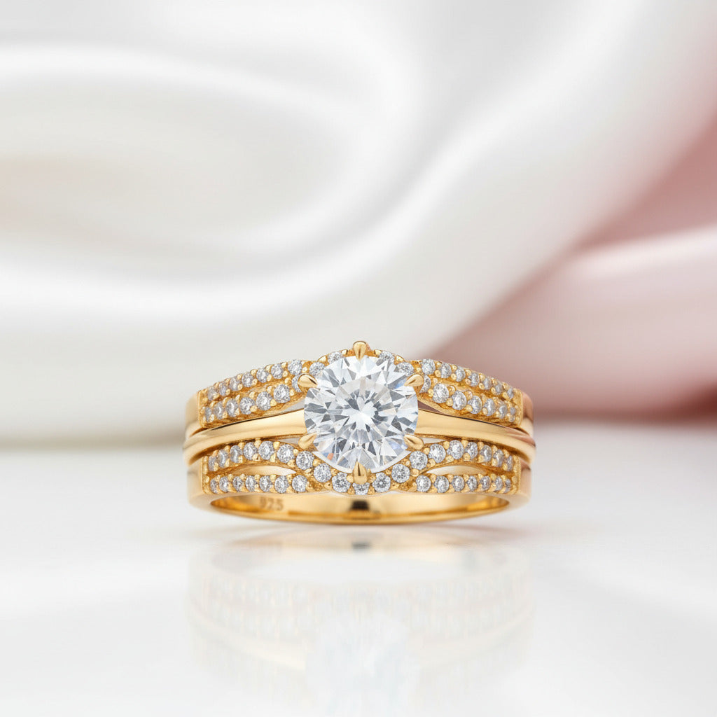 Round Cut Diamond Option Solitaire Wedding Ring with Wavy Band-Black Diamonds New York