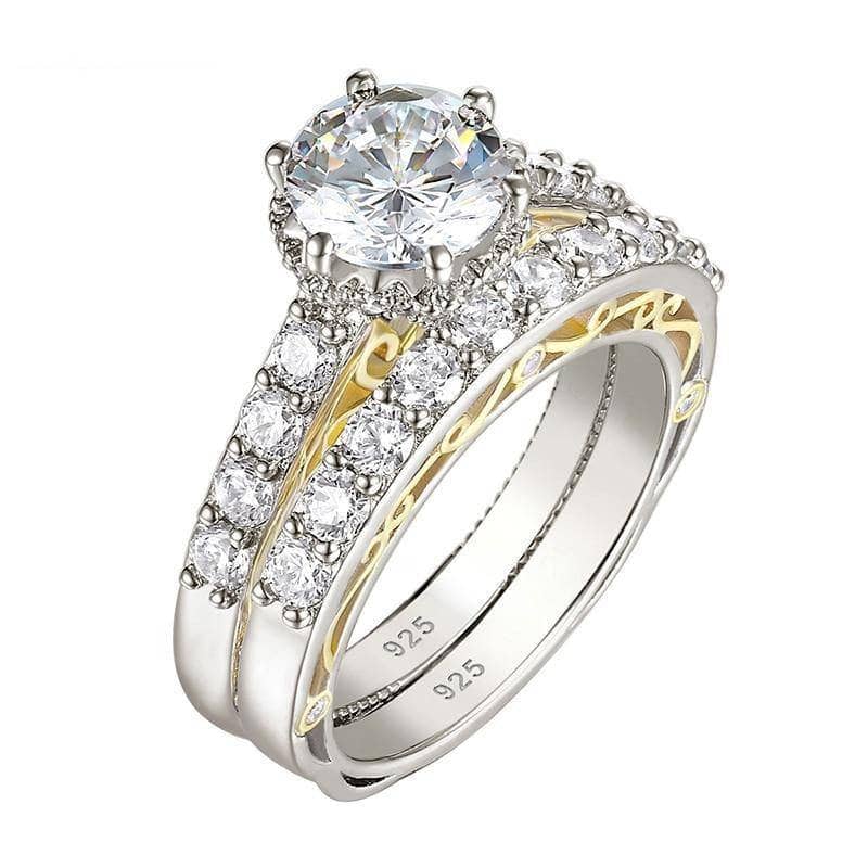 Round Cut EVN™ Diamond Yellow Gold Accent Engagement Ring-Black Diamonds New York