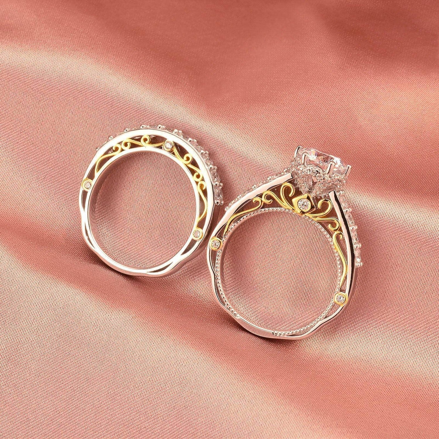 Luxury 925 Sterling Silver 4pcs Princess-cut Diamond Wedding Rings Women -  Rings - Aliexpress
