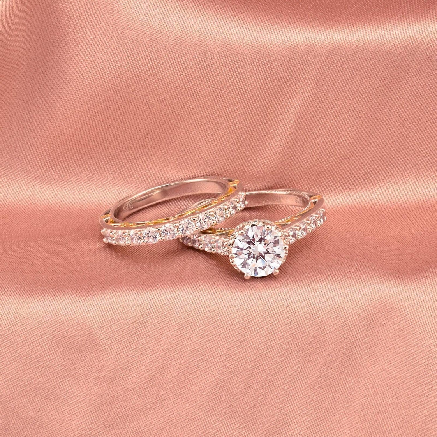 Round Cut EVN™ Diamond Yellow Gold Accent Engagement Ring-Black Diamonds New York