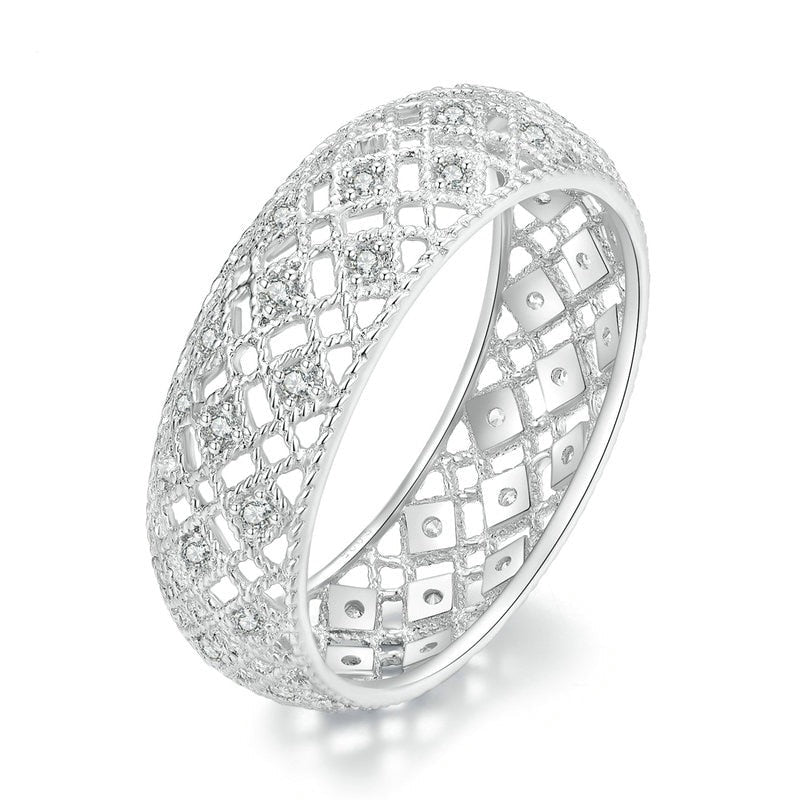 Round Cut Created Diamond Hallow Wedding Ring-Black Diamonds New York