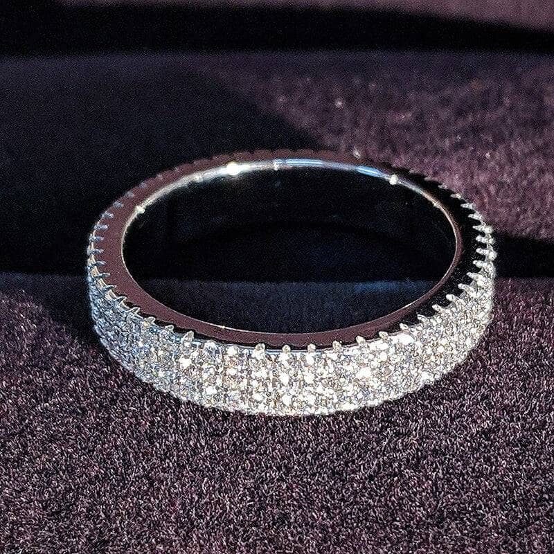 Round Cut Cubic Zircon Ring Band - Black Diamonds New York