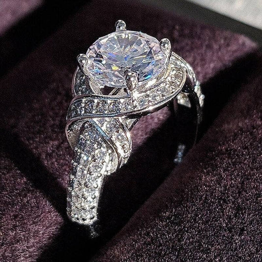 Round Cut Created Diamond Ring - Black Diamonds New York-Black Diamonds New York