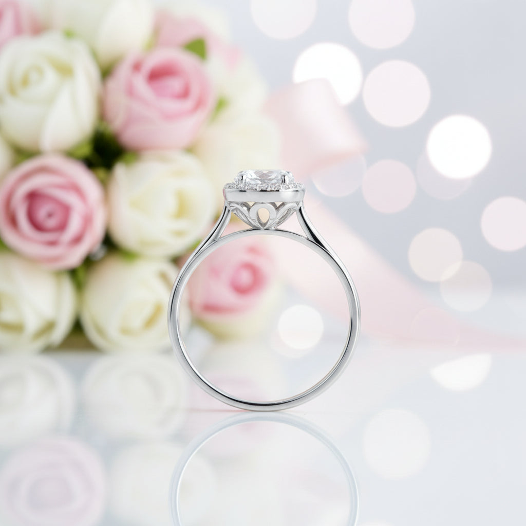 Round Cut Halo Promise Ring-Black Diamonds New York