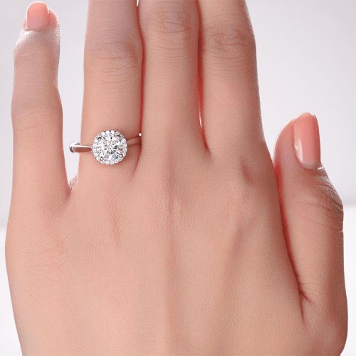 Round Cut Halo Promise Ring - Black Diamonds New York - Black Diamonds New York