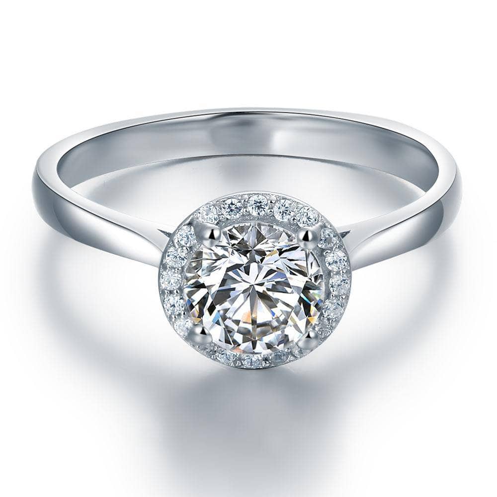 Round Cut Halo Promise Ring - Black Diamonds New York-Black Diamonds New York