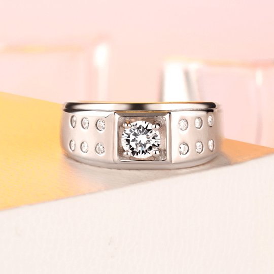 Round Cut Men's Wedding Ring - Black Diamonds New York