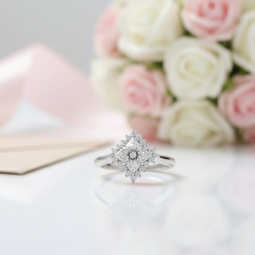 Round Cut Diamond Option Shaped Engagement Ring-Black Diamonds New York