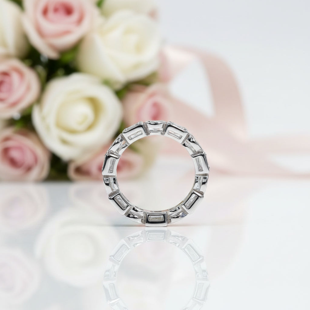 Round Cut Diamond Option Eternity Ring Band-Black Diamonds New York