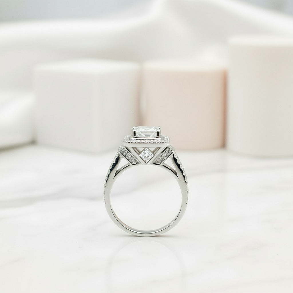 Round Cut Diamond Minimalist Engagement Ring Set-Black Diamonds New York