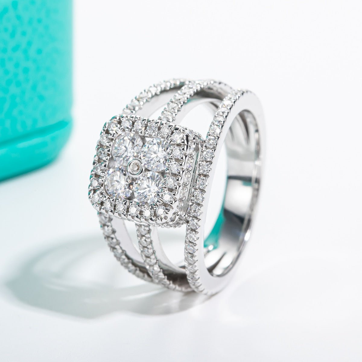 Split Rong's Ring Round Cut Diamond Split Band Engagement Ring from Black Diamonds New York