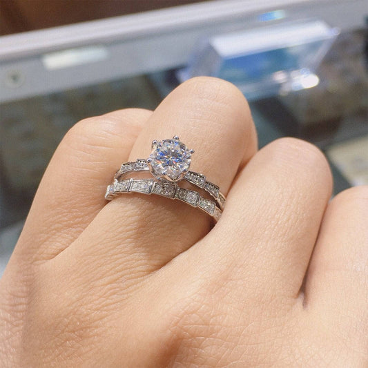 Round Cut Moissanite Wedding Ring - Black Diamonds New York