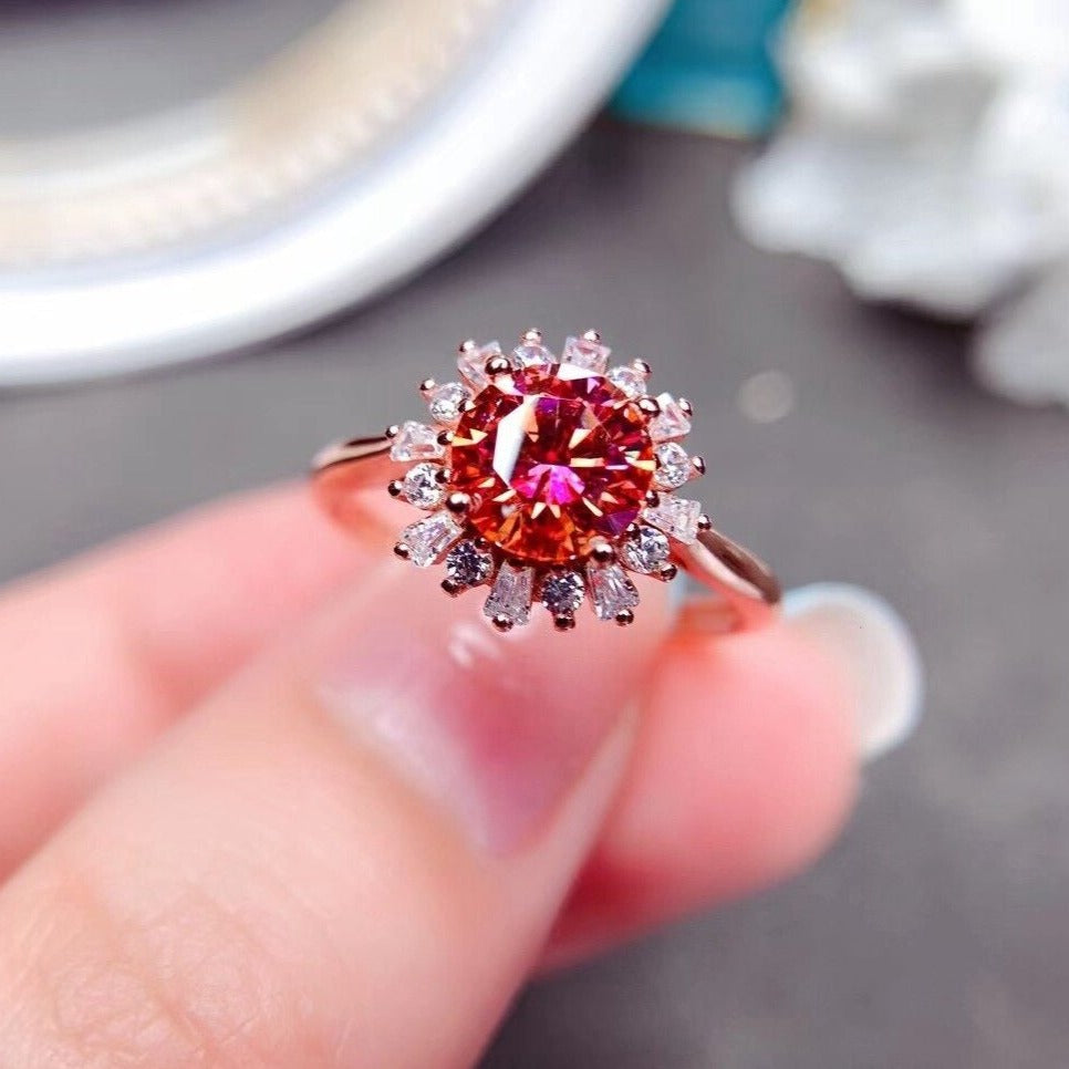 Montgomery Ward10 Carat Amethyst Ring Round Cut Red Diamond