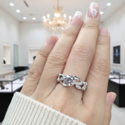 Round Cut Diamond Option Flower Decorative Engagement Ring-Black Diamonds New York